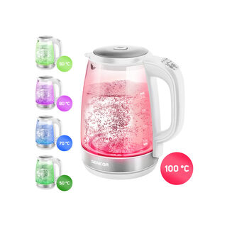 Sencor Kettle 2.0L Glass 2200W Temperature Control And Led 360 ° Strix Connector
