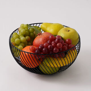 Alberto metal wire fruit basket 25.5*25.5*11.8cm, black