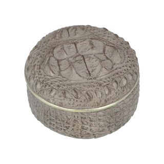 Faux Croc Skin Texture Decorative Box Grey