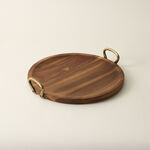 Dallaty wood round tray with steel handel 43*38.1*7cm image number 0