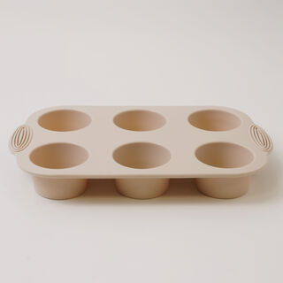Alberto silicone muffin cake mould, 6 cups 29.8*18*3.9cm, cream