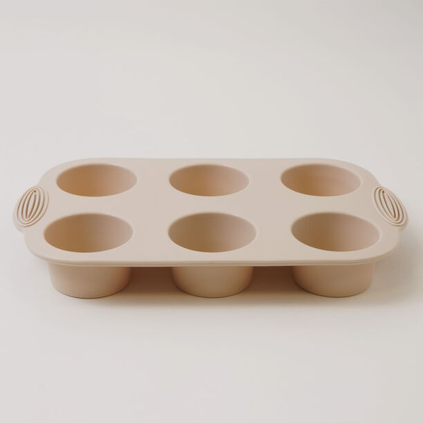 Alberto silicone muffin cake mould, 6 cups 29.8*18*3.9cm, cream image number 1