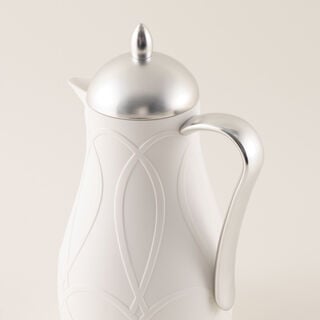 Dallaty White and Silver Plastic Flask, 1L 2 Pieces