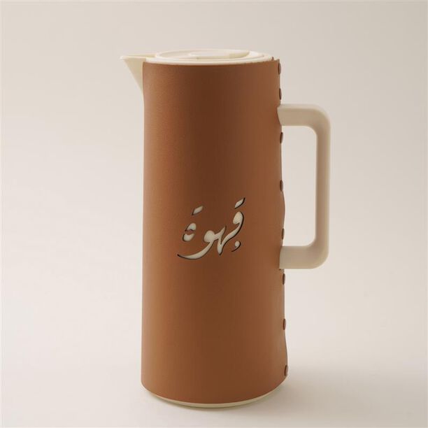 دلتي دلة ستانلس ستيل حافظة للحرارة 1 لتر، بني image number 0