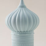 Homez dome shaped ceramic Ramadan decorative piece, green 14.5*14.5*30cm image number 2