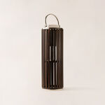 Homez stainless steel silver wood lantern 23*69 cm image number 1