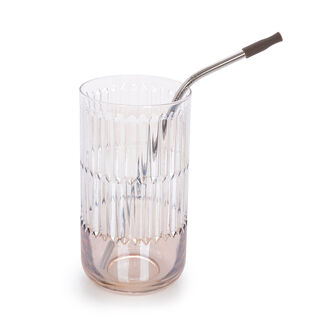 Alberto Stainless Steel Straws With Silicone Tips & Cleaning Brush Set 4 Pcs 