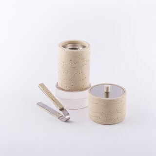 Homez oud burner set travertine collection 9.5*9.5*16.5cm