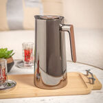 Dallaty 1L black steel vacuum flask with wooden handle image number 0