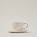 Off white porcelain Asian tea cups set 11 pcs image number 3