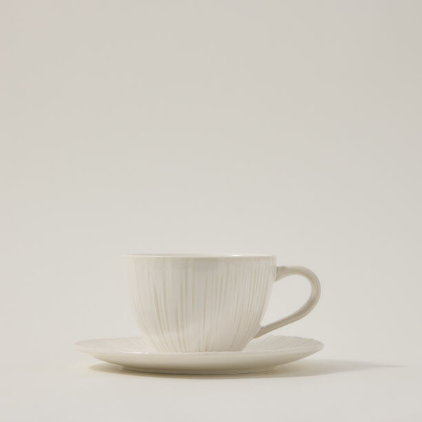 Off white porcelain Asian tea cups set 11 pcs image number 3
