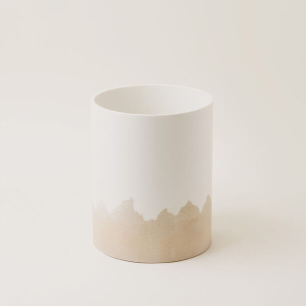 Homez sandstone waste bin, beige 20.7*20.7*25.2cm image number 0