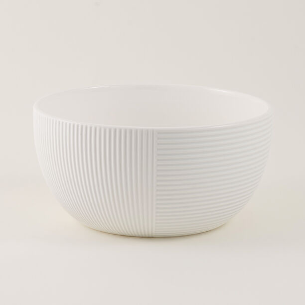 Alberto Ceramic Mixing Bowl Lines White 5.2L image number 0
