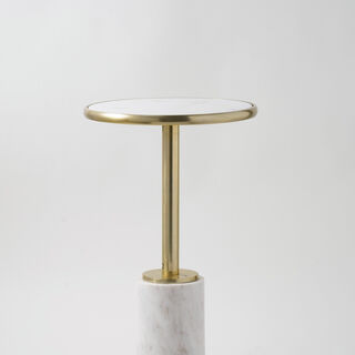 Homez marble side table 31*31*51cm, white
