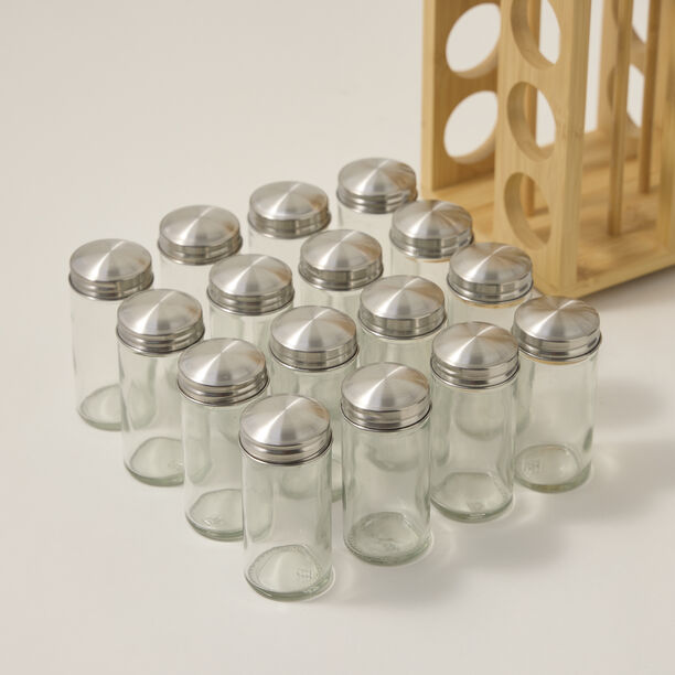 Spice Jars Set 16 Pieces With Bamboo Rack  image number 3