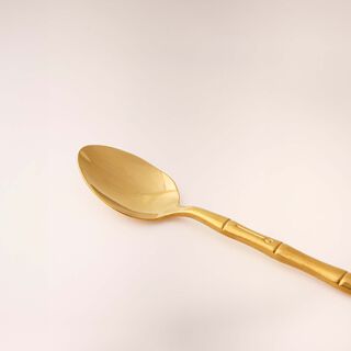 La Mesa gold bamboo pattern stainless steel cutlery set 20 pc