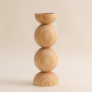 Homez wooden resin candle holder 13.5*13.5*36.5 cm