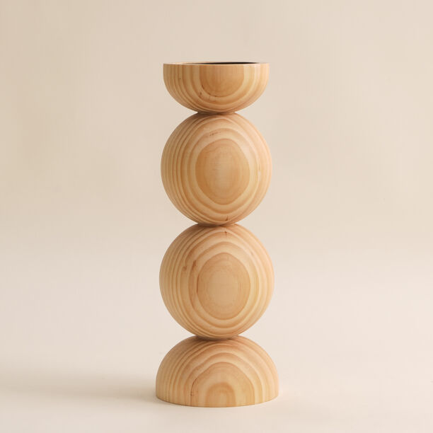 Homez wooden resin candle holder 13.5*13.5*36.5 cm image number 0