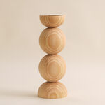 Homez wooden resin candle holder 13.5*13.5*36.5 cm image number 0