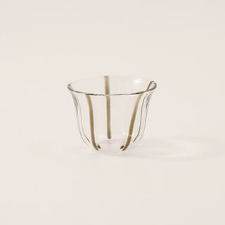 Dallaty 6pcs glass arabic coffee cups with black lines