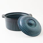 لا ميسا حافظة طعام بغطاء فخار 34*20*7.5سم، أزرق image number 1