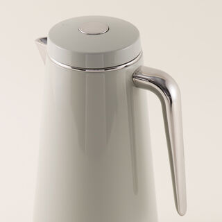 Dallaty Set of 2 Stainless Steel Thermos, Grey and Chrome 1L and 1.3L
