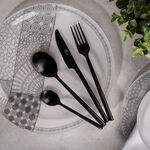 La Mesa matt black stainless steel cutlery set 16 pc image number 0