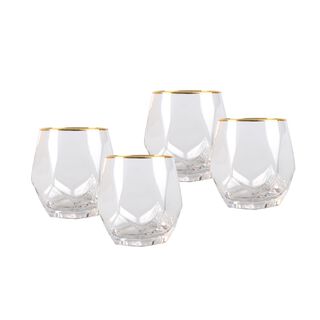La Mesa Tumbler 4 Pieces Set Clear+Gold