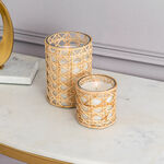 Glass Jar Candle With Rattan Oud And Amber Fragrance 10*15 cm image number 0