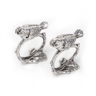 2 Pcs Alloy Napkin Ring Birds
