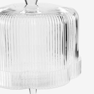 لا ميسا حامل كيك زجاج بقاعدة طويلة 30*17*9.5سم