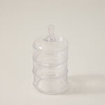 Alberto transparent glass candy jar 3 layers with lid image number 1