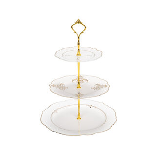 Andalusian Gld Frill 3 Tiers Cake Stand