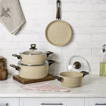 Alberto 7pcs granite cookware set brownstone image number 0