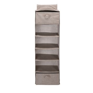 6 Shelf Hanging Organizer With 2Drawers 39.3*30.5*125.7Cm Brown