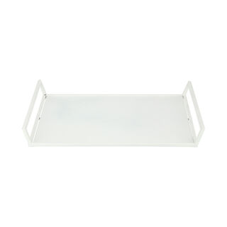 Steel Tray Rectangular Arabgraph White