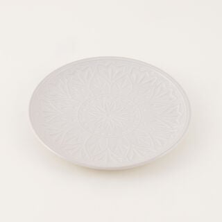 لا ميسا طقم سفرة 16 قطعة بنقشة بارزة، أبيض