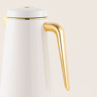 Dallaty Set of 2 Chrome Stainless Steel Thermos, Silver and Gold 1L and 1.3L