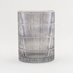 "Homez light grey ribbed glass waste bin 18*18*26 cm image number 0