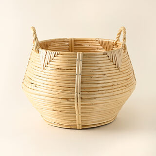 Homez willow rattan basket L, beige 41*41*27cm