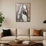 Homez canvas wall art framed horse, white 90*120cm image number 0