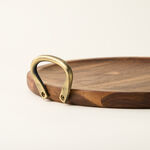 Dallaty wood round tray with steel handel 43*38.1*7cm image number 3