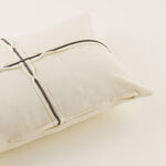 Homez White Cross Line Rectangular Cushion Cover, 30*45Cm image number 3