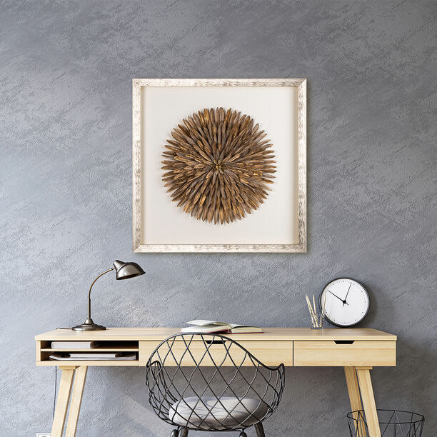 Wall Art Framed Object Golden Feather image number 0