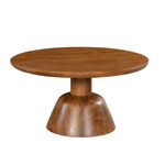 Homez round wooden coffee table 75*75*38 cm image number 0