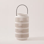 Homez Ceramic Lantern, White 15.5*15.5*28Cm image number 0
