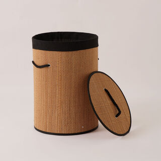 Cottage Bamboo Laundry Hamper With Cotton Rope Handle, Brown35*35*50 Cm