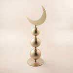 هومز ديكور رمضان معدني بتصميم هلال، أزرق 17*17*46سم image number 0