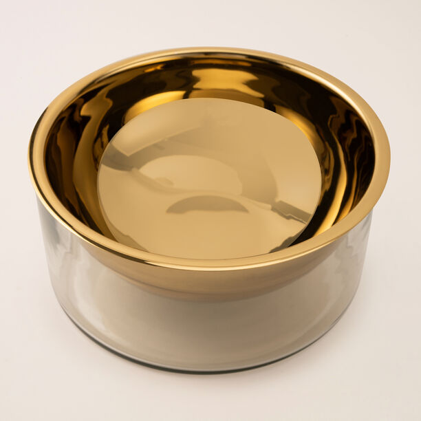 Oulfa gold glass / metal bowl 22*22*10 cm image number 2