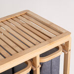 Homez bamboo laundry basket organizer 49.5*30*70 cm image number 2